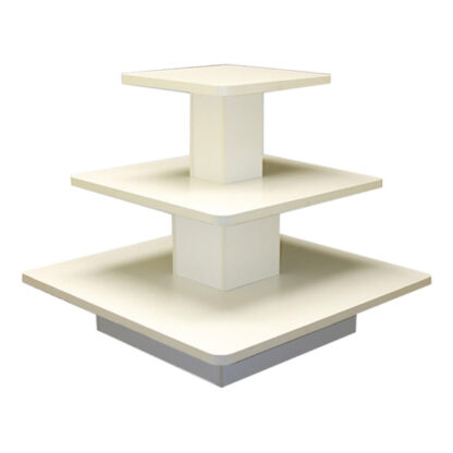 3 Tier Knocked Down Square Display Table - White