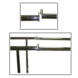 Extension Rails For Double Bar Clothing Racks - Chrome