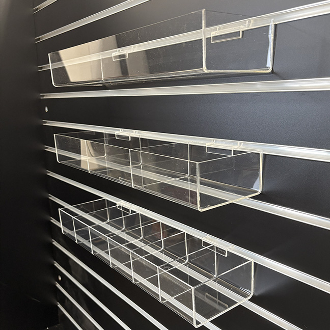 3 Compartment Acrylic Slat Bin - Clear - Image 3