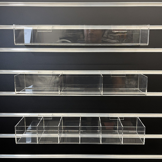 3 Compartment Acrylic Slat Bin - Clear - Image 2