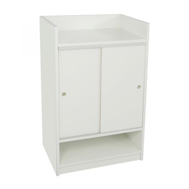 Glass Front Cash Register Stand Knocked Down - White - Image 2