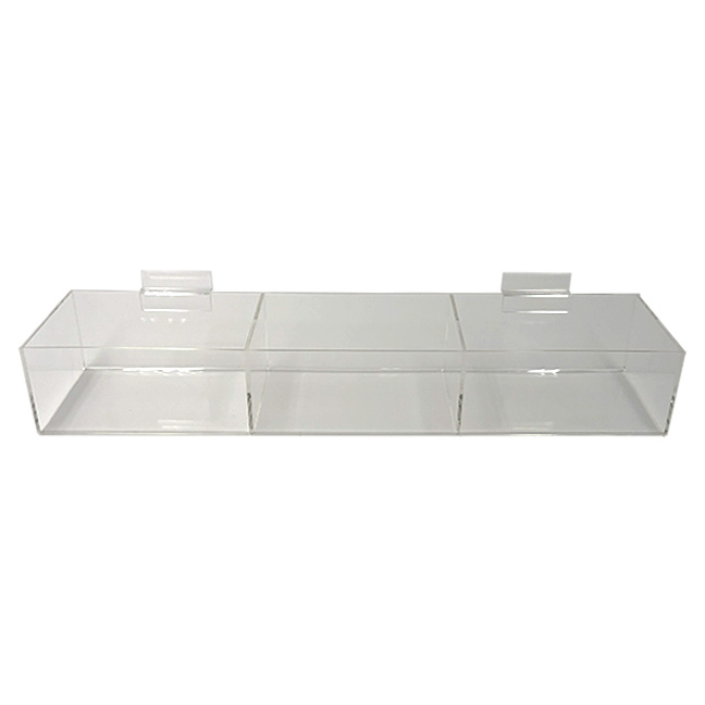 3 Compartment Acrylic Slat Bin - Clear - Image 4