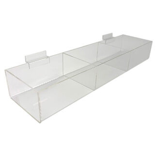 3 Compartment Acrylic Slat Bin - Clear