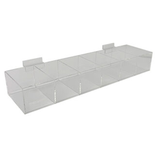 6 Compartment Acrylic Slat Bin - Clear