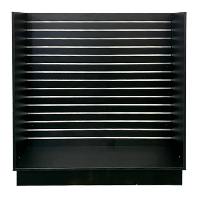 4' Slatwall Gondola Floor Display with Metal Inserts - Black - Image 3