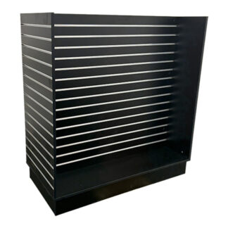 4' Slatwall Gondola Floor Display with Metal Inserts - Black